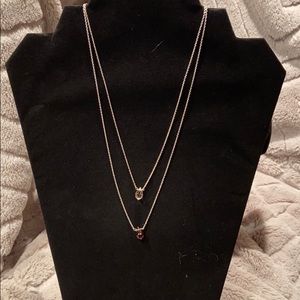 🥳Host Pick!🥳 Amethyst and Pink Quartz Sterling Silver Double Strand Necklace